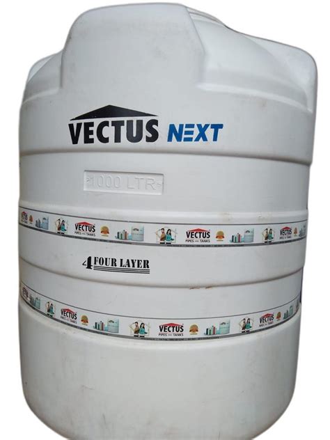 White Round Vectus Next Layered Cylindrical Water Tank Storage