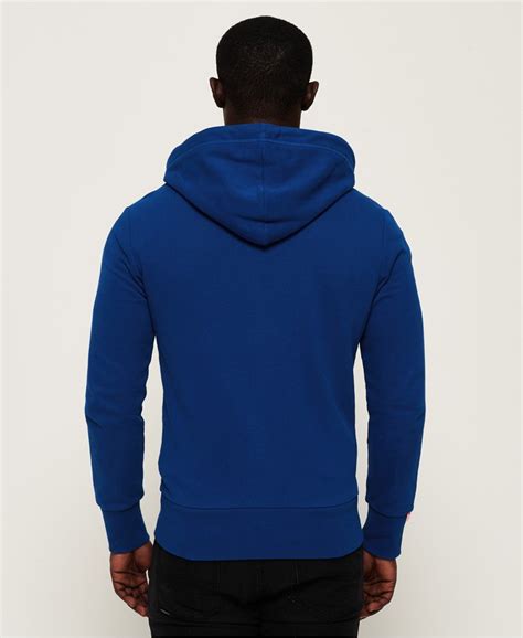 Mens Orange Label Lite Zip Hoodie In Electric Blue Superdry Uk