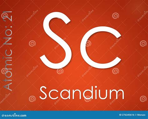 Scandium As Element Of The Periodic Table D Illustration On Silver