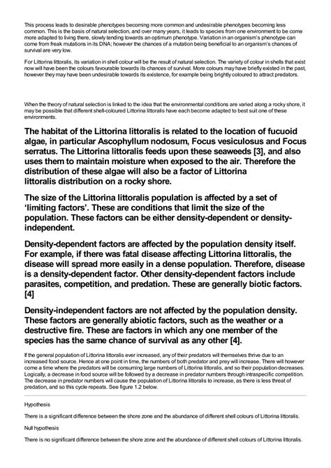 SOLUTION: Investigating the colour variation of littorina littoralis