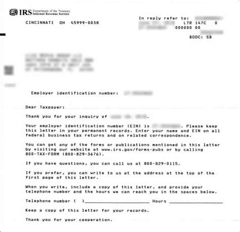 Irs Letter 147c Thankyou Letter