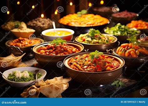 Arabic food buffet stock illustration. Illustration of closeup - 287399163