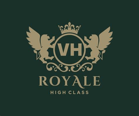 Golden Letter Vh Template Logo Luxury Gold Letter With Crown Monogram