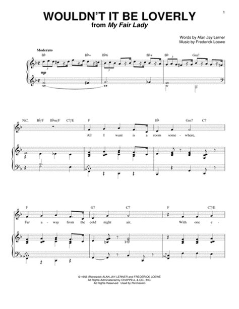 Wouldnt It Be Loverly By Lerner And Loewe Piano Vocal Digital Sheet Music Sheet Music Plus