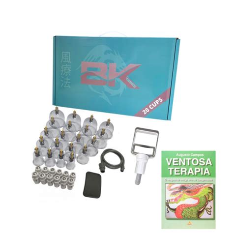 Kit Ventosa Copos Bk Livro Ventosaterapia Na Shopping Da