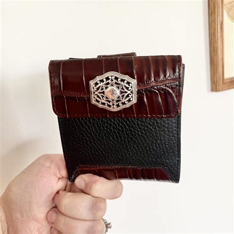 Brighton Wallet Black Pebble Grain Brown Crocodile Depop