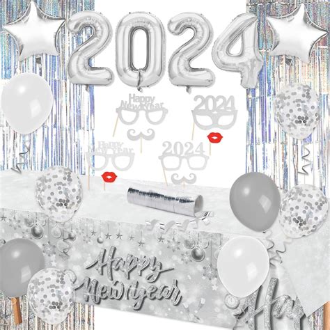 Dpkow Silver New Years Eve Decorations Pcs Happy New Year