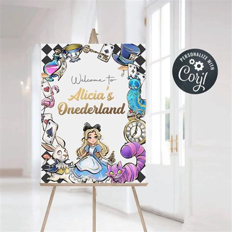 Alice In Onderland Welcome Sign Alice In Nderland Custom Birthday