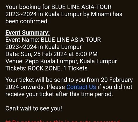 Wts Concert Ticket Rock Zone Minami Blue Line Asia Tour In Kl 2024