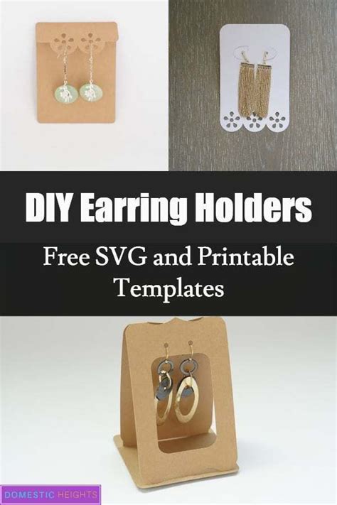 5 Free Earring Card Template SVGs | Earring cards template, Diy earring ...