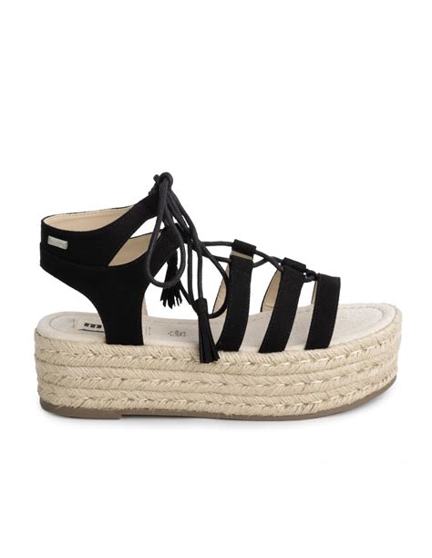 Venta Sandalias Negras De Esparto En Stock