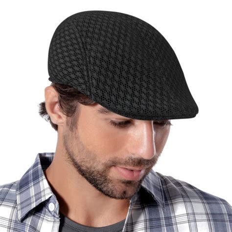 Solid Mesh Gatsby Cap Men S Ivy Hat Cabbie Newsboy Golf Driving Summer