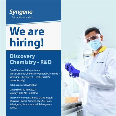 Syngene International Ltd Walk In Interviews For Multiple Openings On