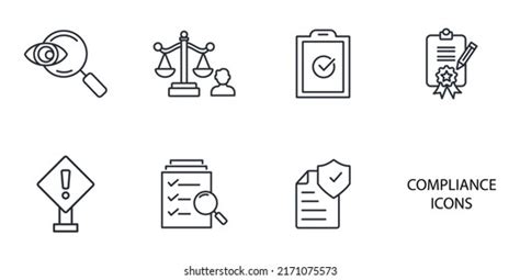 Compliance Icons Set Compliance Pack Symbol Stock Vector Royalty Free 2171075573 Shutterstock