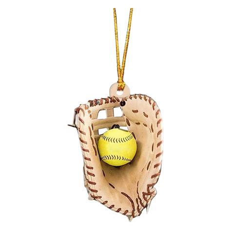 Personalized Softball Glove Ornament Softball Custom Name Ornament