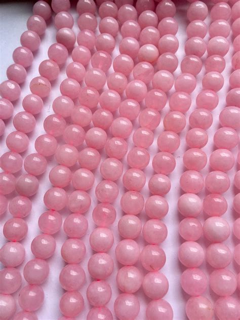 Rose Quartz Round Beads Genuine Natural Gemstone Ross Quartz Etsy