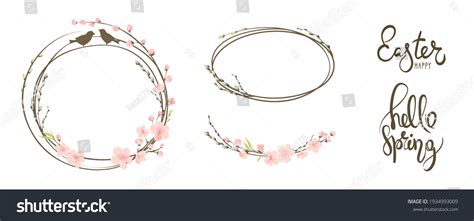 140 Pussy Willow Floral Circle Frame Stock Vectors And Vector Art Shutterstock