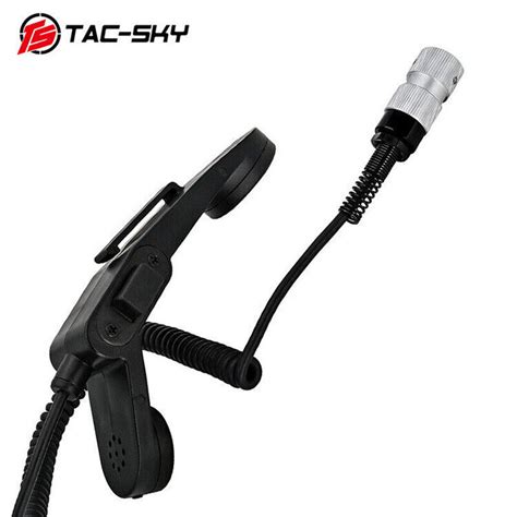 New Tac Sky H Pin Ptt Tactical Microphone Hand Mic For Prc