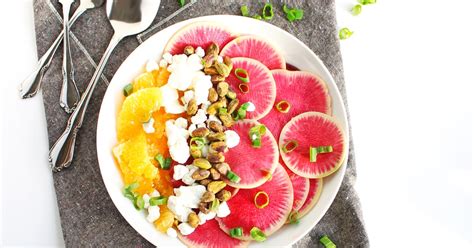 Watermelon Radish Salad With Orange And Goat Cheese Rhubarbarians