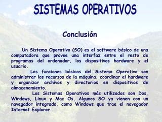 Clasificacion De Los Sistemas Operativos Ppt