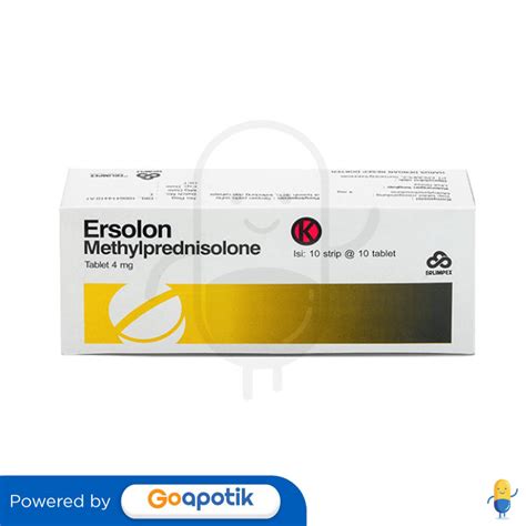 Ersolon 4 Mg Box 100 Tablet Kegunaan Efek Samping Dosis Dan Aturan