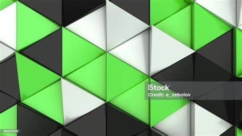 Pattern Of Black White And Green Triangle Prisms Stock Photo - Download ...