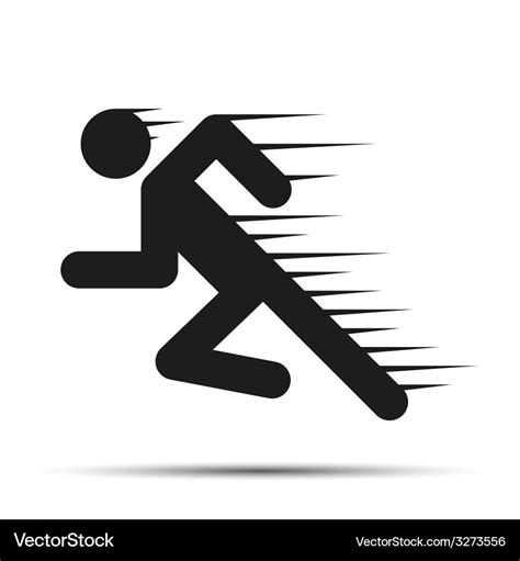 Running people in motion simple symbol of run Vector Image