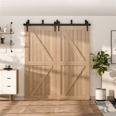 Buy Zekoo Ft Bypass Sliding Barn Door Hardware Black Steel Track