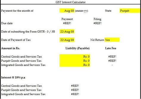 Gst Interest And Late Fee Calculator Download In Excel Format