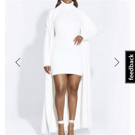 Naked Wardrobe Sweaters Nwt Naked Wardrobe Fuzzy White Duster Cardigan Poshmark