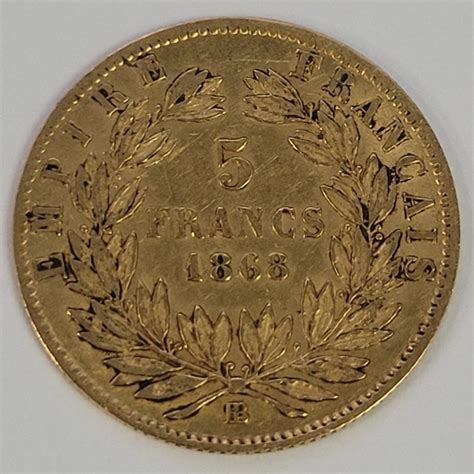 France Napoléon III 1852 1870 5 Francs 1868 BB Catawiki