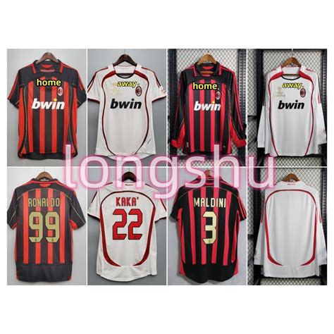 Most Popular Retro Jersey 06 07 AC Milan Home Away White Red Retro