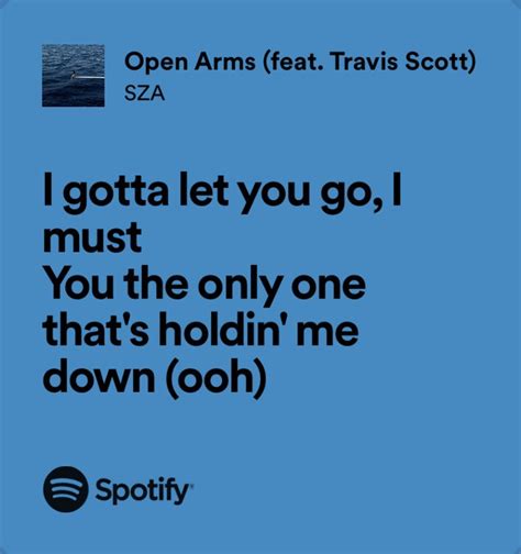 Open Arms Sza Pretty Lyrics Meaningful Lyrics Just Lyrics