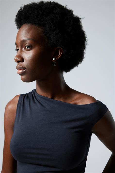 Hera Drape Top Dark Blue Weekday Eu