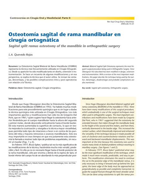 Osteotomía sagital de rama mandibular en cirugía ortognática