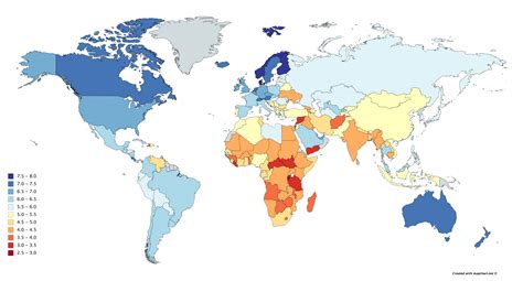 World Happiness Index Map Arleta Tiffany