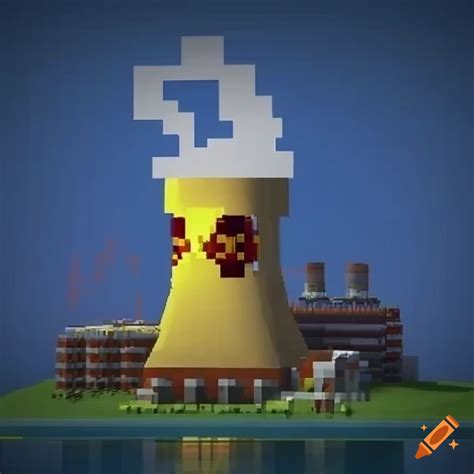 Minecraft Creation Of A Nuclear Power Plant On Craiyon