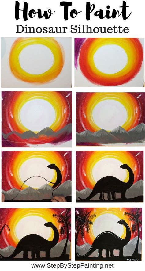 Dinosaur Painting Learn To Paint This Step By Step Canvas Painting