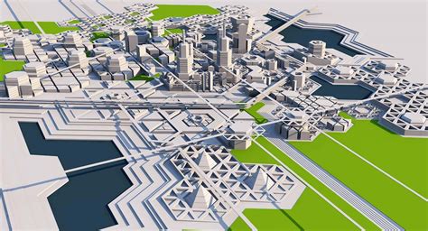 Geometric City 3d Model By Giimann