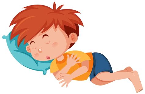 Niño durmiendo en una almohada Vector Premium