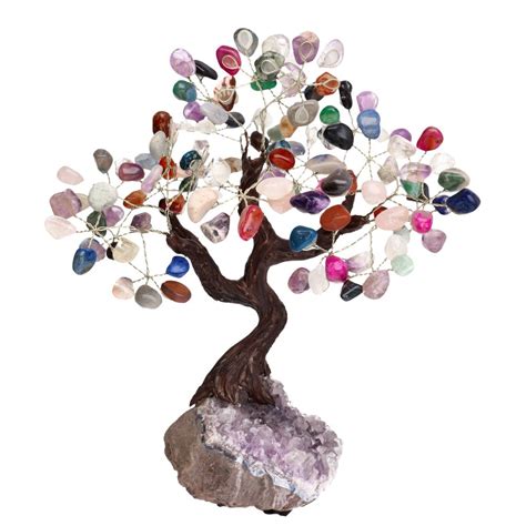 Medium Mineral Mix Tree With Amethyst Druse Base