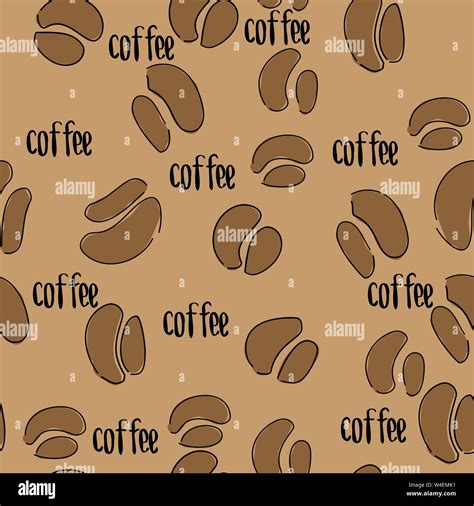 Hand Gezeichnete Skizze Vintage Kaffeebohnen Nahtlose Muster Vector