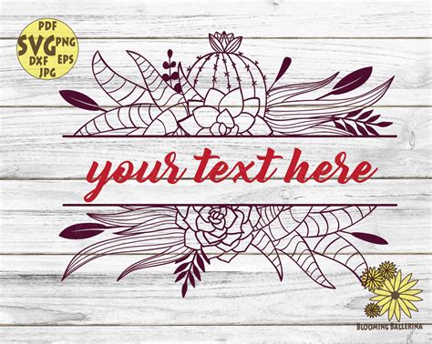 Cactus Borders Svg Suculent Frame Svg Cactus Monogram Frames Etsy