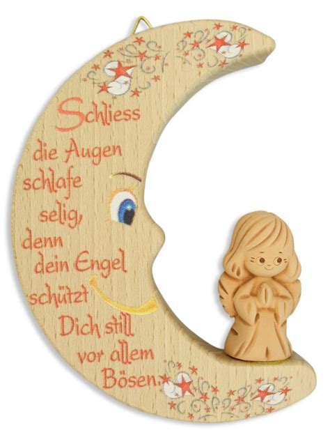 Mond Ton Schutzengel Holz Cm Kinderzimmer Gute Nacht Gebet