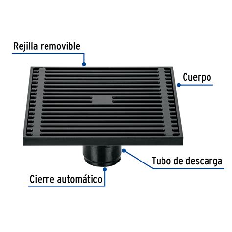 Ficha Tecnica Resumidero Cuadrado X Lat N Negro Foset Riviera