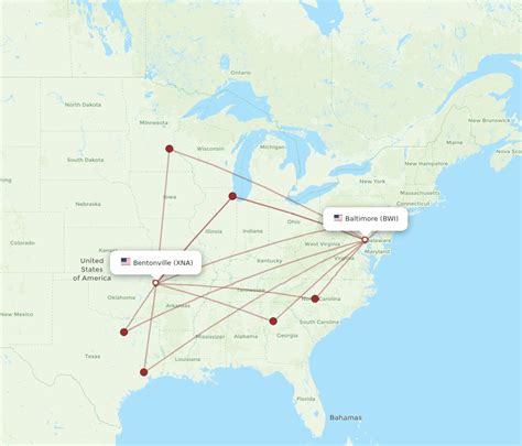 All Flight Routes From Bentonville To Baltimore Xna To Bwi Flight Routes