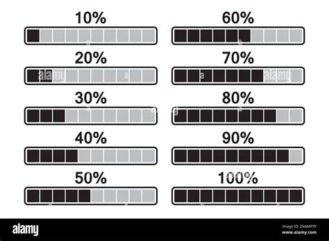 Ensemble d icônes de la barre de progression du chargement