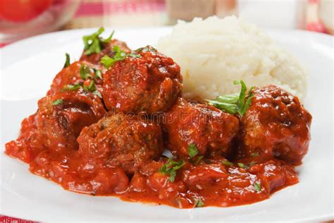 Meatballs With Mashed Potato Stock Photo Image Of Meal Horizontal