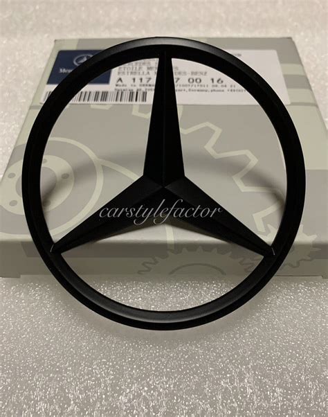 Matte Black Rear Boot Star Badge Emblem For Mercedes Cla Cla W