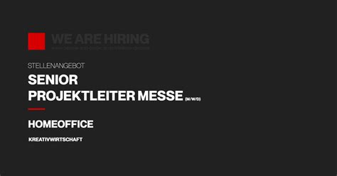 Senior Projektleiter Messe M W D Jobs Stellenangebote